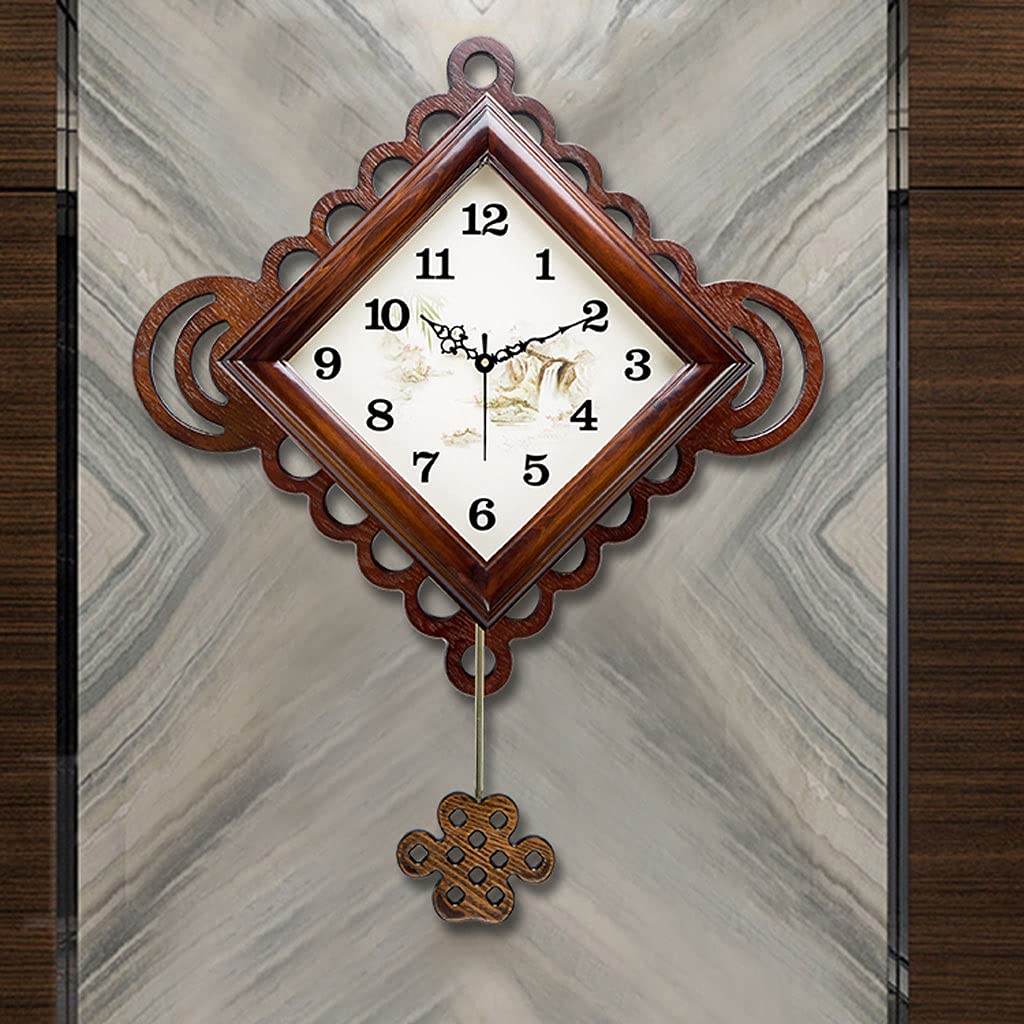 Amazon｜掛け時計 中国のレトロな木製の壁掛け時計キッチン事務所家族